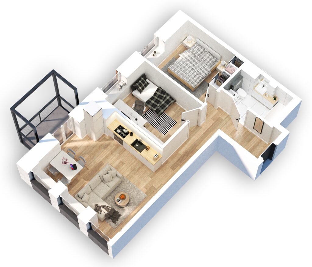 Wizualizacja planu mieszkania AM12