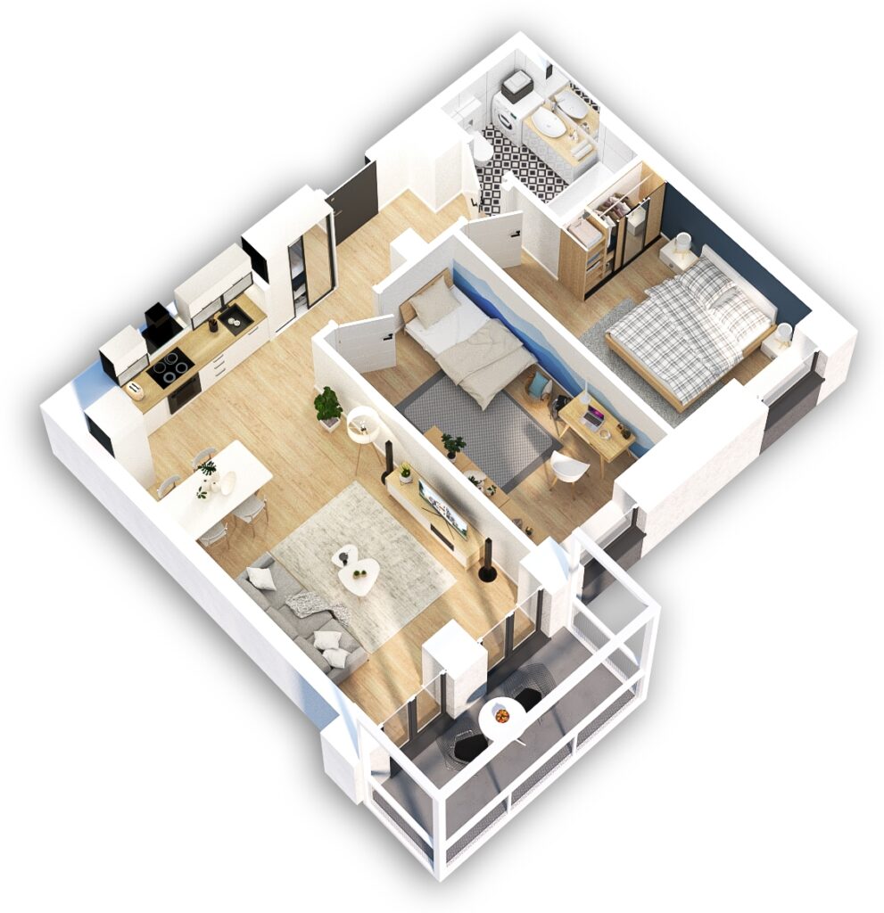 Wizualizacja planu mieszkania AM32